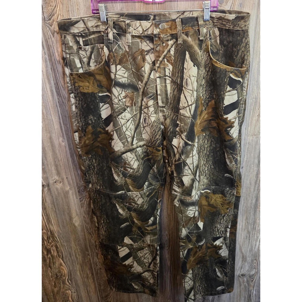 Wrangler Double Knee "Real Tree Hardwoods" VTG Camo Hunting Pants {Size 44x32}